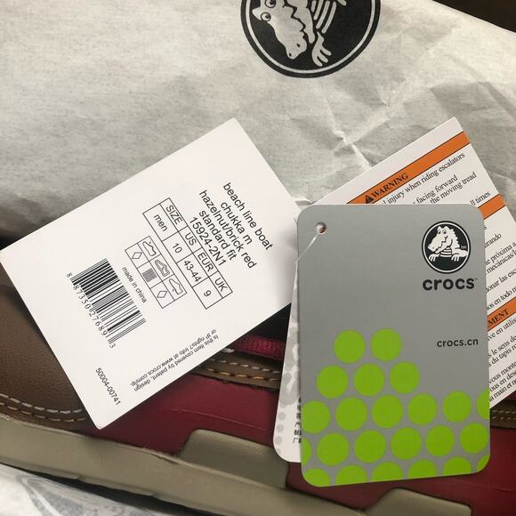 CROCS Beach Line Boat Chukka in Hazelnut / Brick Red Size 10 - Picture 7 of 7